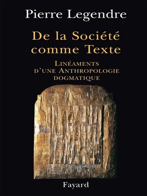 cover image of De la Société comme Texte